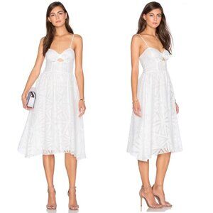 REVOLVE Parker Medium Geometric Midi Dress Burnout White Miranda Strapless Bow